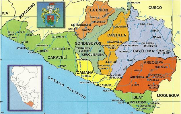 Mapa político de Arequipa