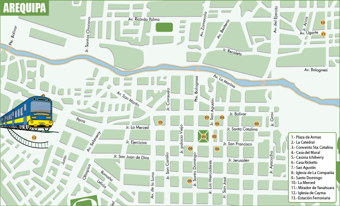 Mapa de calles de Arequipa
